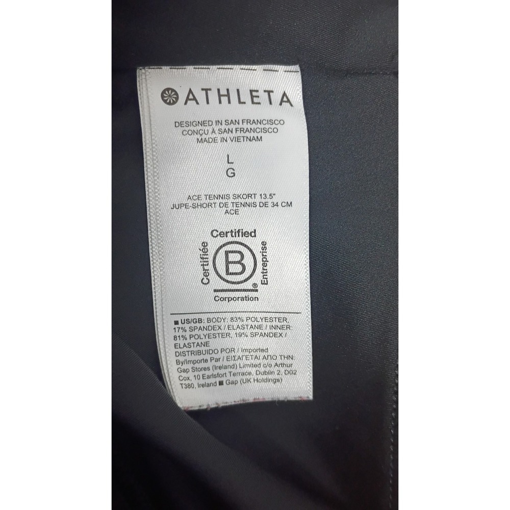 Athleta Ace Tennis Skort 13.5" Women's  size L Athletic Black Skirt Tennis Golf - Picture 8 of 8